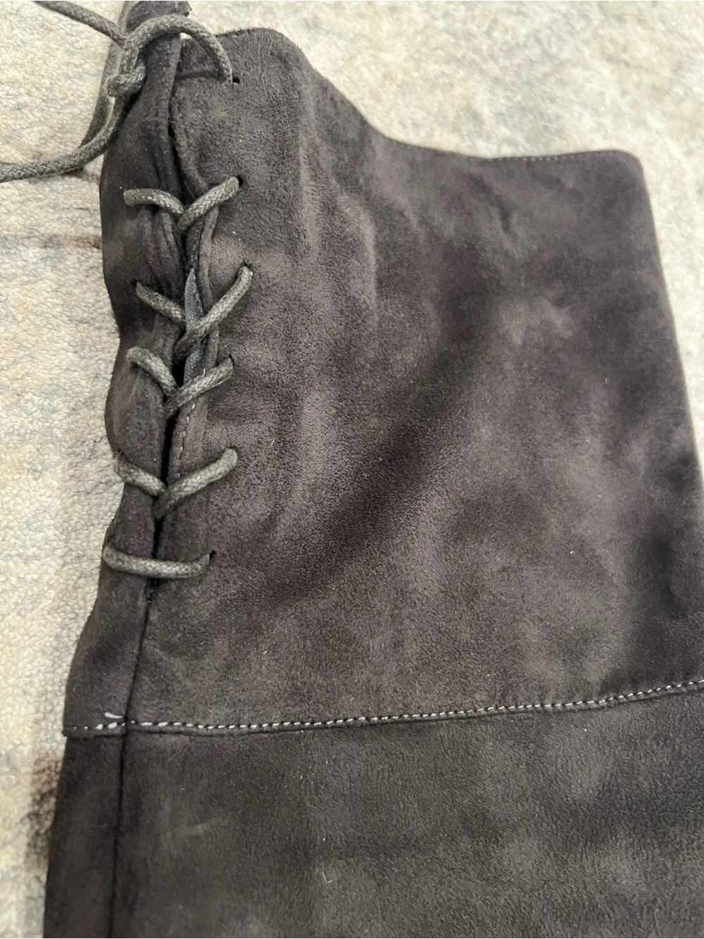 Charlotte Russe Black Over-the-Knee Lace-Up Block Heel Boots